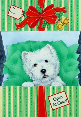 Westie Christmas Cards " The Gift " By Borgo