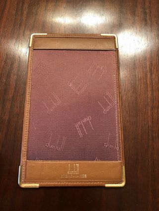 Vintage Dunhill Brown Leather Note Pad Holder / Case 3.  5 " X 5.  5 "