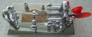 Vintage Telegraph Key: Vibroplex Bug Semi - Automatic: No.  158507: Chrome