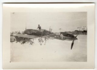 B1,  Wwii Gi Photo Of Captured Japanese Jake Fighter Plane
