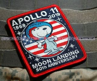 Nasa Apollo 11 Armstrong Moon Landing 1969 - 2019 50th - Anniversary Snoopy Patch