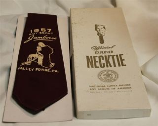 1957 Vintage Boy Scout Jamboree Valley Forge Pa Neckerchief Necktie W Box