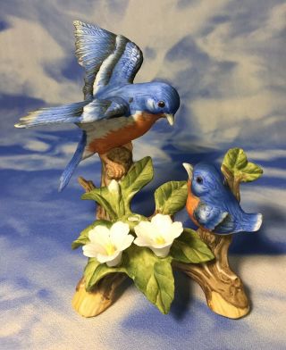 Htf 5 " Vintage Arnart Royal Carlton J Byron Bluebirds Blue Birds Figurine