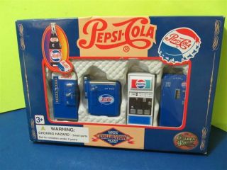 Pepsi Cola Vintage Style Die Cast Mini Soda Machines Fridge Magnets Box