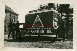 Wwii Photo - 5th Armored Division - Us Gis W/ 15th Arm 