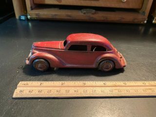 Vintage Arcade Cast Iron Red Sedan Coupe Toy Car 1511