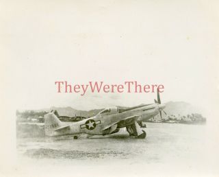 Wwii Photo - P 51 Mustang Fighter Plane Parked On Airfield - Tail No.  473665