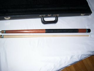 Vintage Pool Cue With Leather Handle And Hard Case Possibly Viking