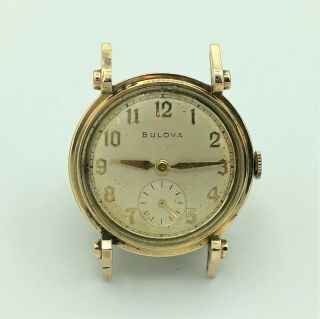 Vintage Bulova 10k Gold Filled 21 Jewel Mens Wrist Watch 10 Bh