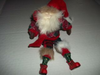 Christmas Santa Fairy Elf 11 " Posable Ornament Decoration Doll Painted Boots