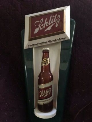 Schlitz Beer Bottle Light Up Advertising Sign - Vintage 1951
