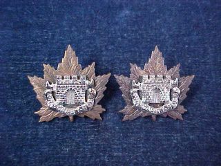 Orig Ww2 Collar Badges " Fgh " Fort Garry Horse