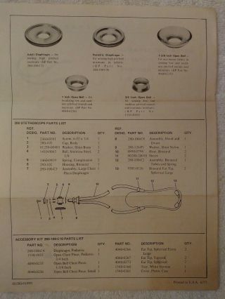 Vintage Hewlett Packard HP Rappaport Sprague Stethoscope 2