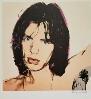 Andy Warhol 1984 Mick Jagger Hand Signed Print,