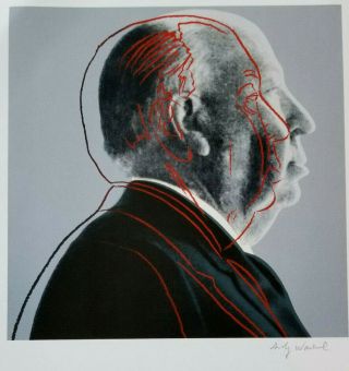 Andy Warhol 1984 Alfred Hitchcock Hand Signed Print,