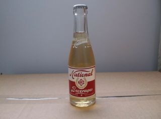 Vintage National Beverages Acl Soda Bottle 7 Oz.  Worcester,  Mass Full/unopened