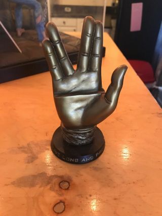 Star Trek Spock Vulcan Bronze Hand Greeting Live Long And Prosper - Card Holder