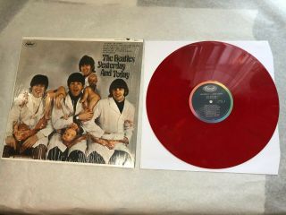 The Beatles Yesterday And Today Butcher Cover Lp Red Vinyl W/white Black Streaks