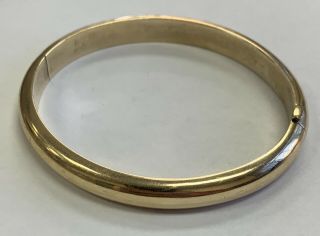 Vintage Tiffany & Co Solid 14k Yellow Gold Hinged Bangle Bracelet 7 Inches