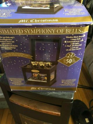 Mr Christmas Animated Symphony Of Bells City Train Music Box Plays 50 Songs Euc
