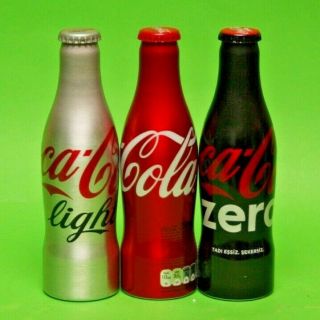 Coca Cola Turkey Empty First Aluminium Bottles Complete Set Of 3