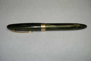 Vintage Sheaffer 875 Balance Green & Gold Vac - Fill Fountain Pen 14 Kt Nib