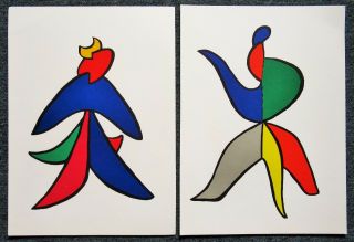 Alexander Calder - Two (2) Lithograph Of Dancers - Us