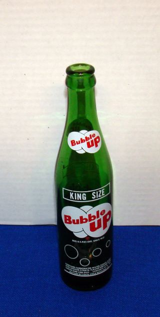 vintage BUBBLE UP - - bottled by Coca Cola - green - KING SIZE - 10 oz SODA POP 2