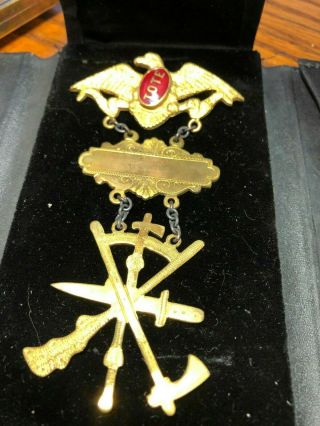 Antique Improved Order Of Red Men Ps Medal Pin Iorm Tote Fraternal Order