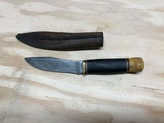Vintage Marbles Hunting Knife W/ Leather Sheath
