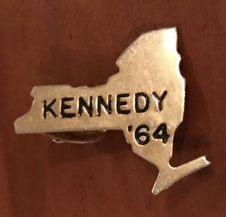 Kennedy ' 64 York Robert Kennedy Democratic Senate Campaign Brass Tie Clip 2