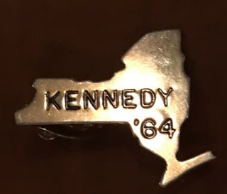 Kennedy ' 64 York Robert Kennedy Democratic Senate Campaign Brass Tie Clip 3