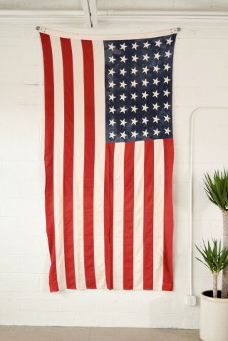 48 Star American Flag Huge Large Vintage 48 Star Cloth American Flag 9ft X 4ft