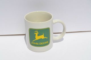 John Deere Coffee Mug White W.  Green Logo By Gibson