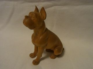 Vintage Wood Carved Boxer Dog By Osvaldo Ortise C