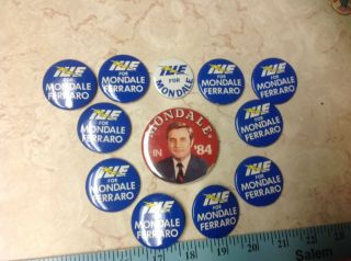 12 Mondale Ferraro For America Political Button Democrat Party 1984 Election