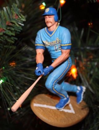 Milwaukee Brewers Robin Yount Christmas Tree Ornament Vintage Blue Jersey
