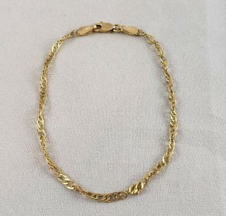 Vintage Signed Milor Italy 14k Gold Link Chain Bracelet