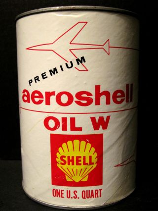 Rare Vintage Shell Aeroshell Aircraft Oil Can Paper Can Full 1 Qt Usa