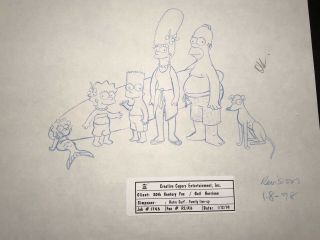 The Simpsons Hand Drawn Model Sheet Production Art.