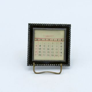 Vintage W.  S.  P.  Co.  Perpetual Desk Calendar In Silver Plate Frame,  Nr