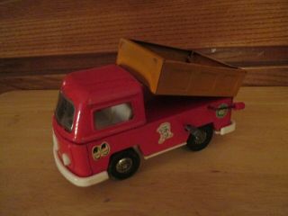 Vw Bus Pickup Truck Tin Toy With Dump Durham Industries Japan 6.  5 "
