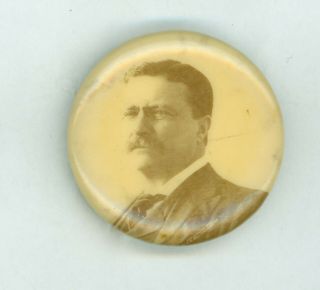 1904 President Theodore Roosevelt Political Campaign Pinback Button Tr Sepia