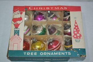12 Vintage Mercury Glass 2 " Round Christmas Ornament Balls 8