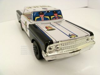 Vintage 1964 Plymouth Belvedere Police Car Tin Litho Toy Japan Vg