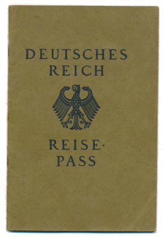 1925 Deutsches Reich Reisepass Stuttgart Wurttemberg Germany