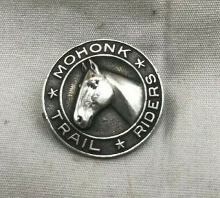 Orig.  Antique Tiffany & Co.  Mohonk Trail Rider Ny Horse Sterling Silver Pin