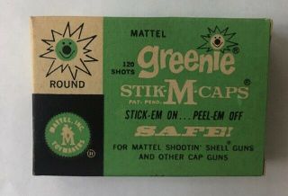 Vintage Mattel Greenie Stik - M - Caps / Complete - Box & 120 Shots Nos