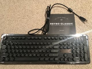 Azio Retro Classic Vintage Typewriter Keyboard - Barely