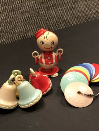 Hand Painted Celluloid Plastic Baby Rattle Plakies Celluloid Rattle Bell Rattle